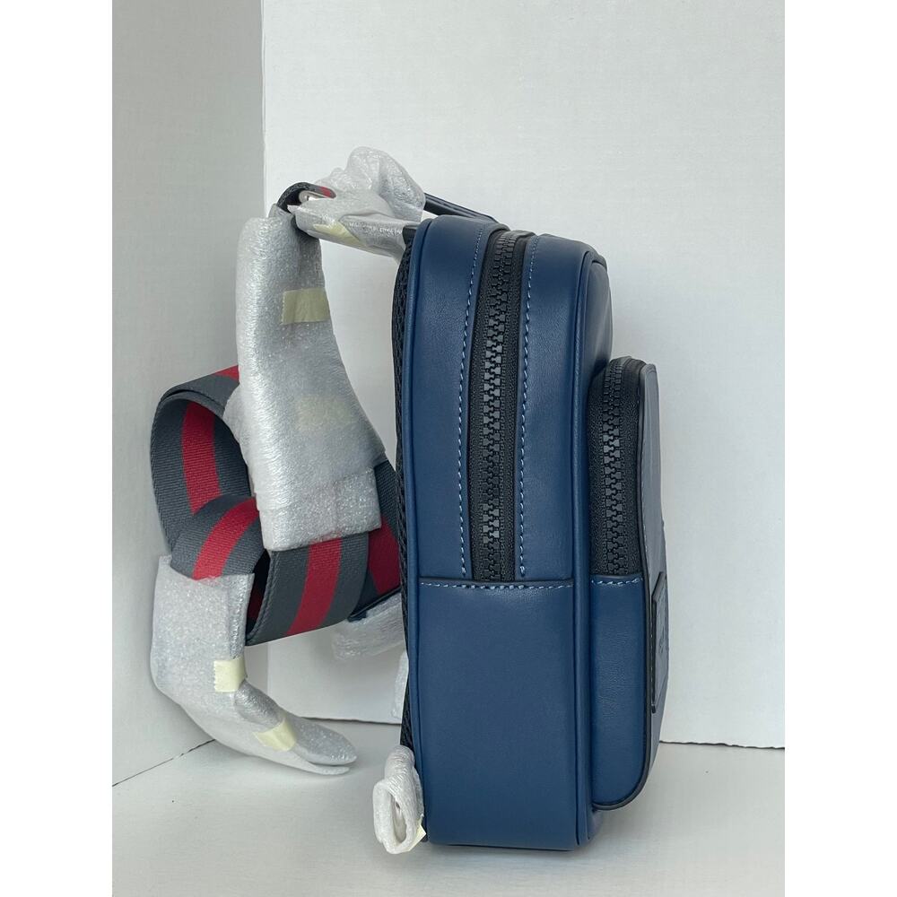 Coach Racer Sling Pack CDC85 Leather Varsity Stripe Small Crossbody - Picture 5 of 13